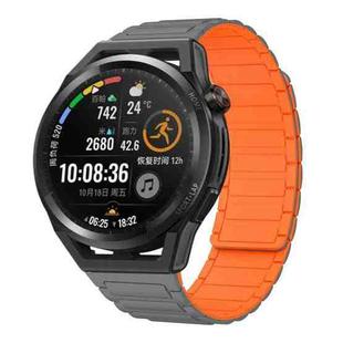 For Huawei Watch GT Runner 22mm I-shaped Magnetic Silicone Watch Band(Gray+Orange)