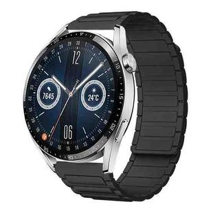 For Huawei Watch GT 3 46mm 22mm I-shaped Magnetic Silicone Watch Band(Black)