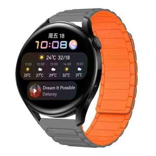 For Huawei Watch 3 22mm I-shaped Magnetic Silicone Watch Band(Gray+Orange)