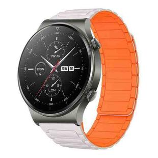 For Huawei Watch GT2 Pro 22mm I-shaped Magnetic Silicone Watch Band(Starlight+Orange)