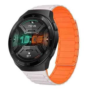 For Huawei Watch GT 2e 22mm I-shaped Magnetic Silicone Watch Band(Starlight+Orange)