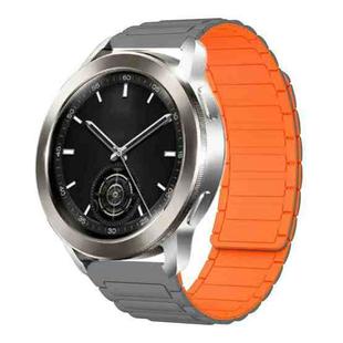 For Xiaomi Watch S3 22mm I-shaped Magnetic Silicone Watch Band(Gray+Orange)