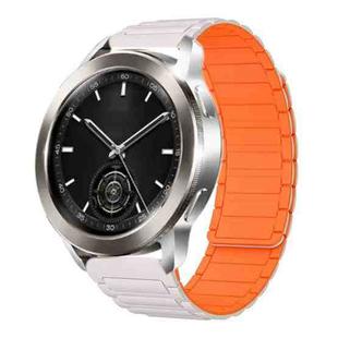 For Xiaomi Watch S3 22mm I-shaped Magnetic Silicone Watch Band(Starlight+Orange)