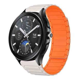 For Xiaomi Watch 2 Pro 22mm I-shaped Magnetic Silicone Watch Band(Starlight+Orange)