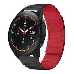 For Xiaomi Watch S1 Pro 22mm I-shaped Magnetic Silicone Watch Band(Black+Red)