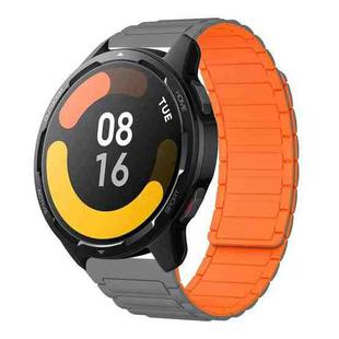 For Xiaomi watch S1 Active 22mm I-shaped Magnetic Silicone Watch Band(Gray+Orange)