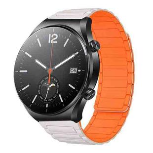 For Xiaomi Watch S1 22mm I-shaped Magnetic Silicone Watch Band(Starlight+Orange)