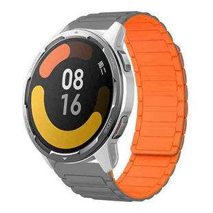 For Xiaomi Watch Color 2 22mm I-shaped Magnetic Silicone Watch Band(Gray+Orange)