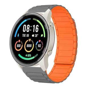 For Xiaomi Watch Sport 22mm I-shaped Magnetic Silicone Watch Band(Gray+Orange)