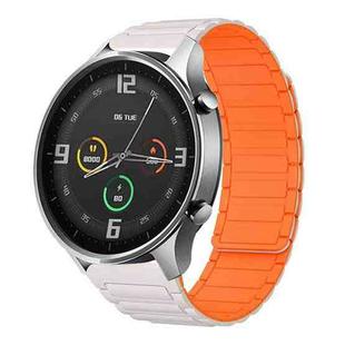 For Xiaomi Watch Color 22mm I-shaped Magnetic Silicone Watch Band(Starlight+Orange)