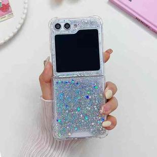 For Samsung Galaxy  Z Flip5 Glitter Sequins Epoxy TPU Phone Case(Silver)