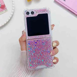 For Samsung Galaxy  Z Flip7 Glitter Sequins Epoxy TPU Phone Case(Pink)