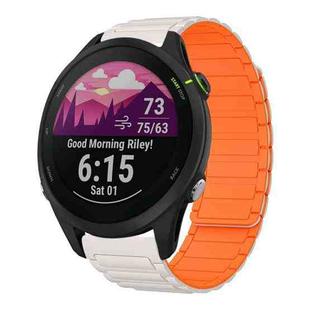 For Garmin Forerunner 255 Music 22mm I-shaped Magnetic Silicone Watch Band(Starlight+Orange)