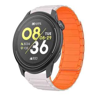 For COROS Pace 3 22mm I-shaped Magnetic Silicone Watch Band(Starlight+Orange)