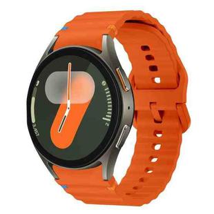 For Samsung Galaxy Watch 7 40 / 44mm Wave Pattern Stitched Silicone Watch Band(Orange)