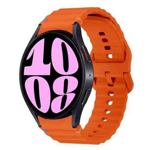 For Samsung Galaxy Watch 6 40 / 44mm Wave Pattern Stitched Silicone Watch Band(Orange)