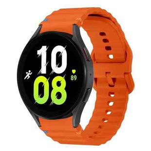 For Samsung Galaxy Watch 5 40 / 44mm Wave Pattern Stitched Silicone Watch Band(Orange)