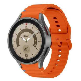 For Samsung Galaxy Watch 5 Pro Wave Pattern Stitched Silicone Watch Band(Orange)