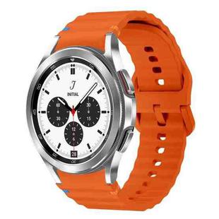 For Samsung Galaxy Watch 4 Classic 42 / 46mm Wave Pattern Stitched Silicone Watch Band(Orange)