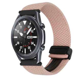 For Samsung Galaxy Watch 3 45mm 22mm Magnetic Buckle Braided Watch Band(Starlight Pink)