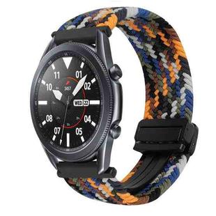 For Samsung Galaxy Watch 3 45mm 22mm Magnetic Buckle Braided Watch Band(Camouflage Colorful)