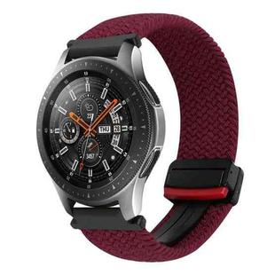 For Samsung Galaxy Watch 46mm 22mm Magnetic Buckle Braided Watch Band(Black Sand Red)