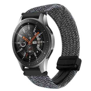 For Samsung Galaxy Watch 46mm 22mm Magnetic Buckle Braided Watch Band(Graphite Black)