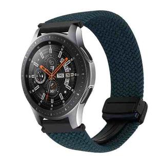 For Samsung Galaxy Watch 46mm 22mm Magnetic Buckle Braided Watch Band(Forest Green)