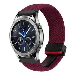 For Samsung Galaxy Gear S3 Classic 22mm Magnetic Buckle Braided Watch Band(Black Sand Red)