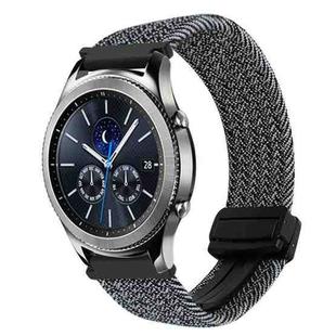 For Samsung Galaxy Gear S3 Classic 22mm Magnetic Buckle Braided Watch Band(Graphite Black)