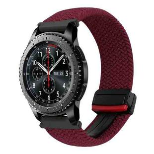 For Samsung Galaxy Gear S3 Frontier 22mm Magnetic Buckle Braided Watch Band(Black Sand Red)