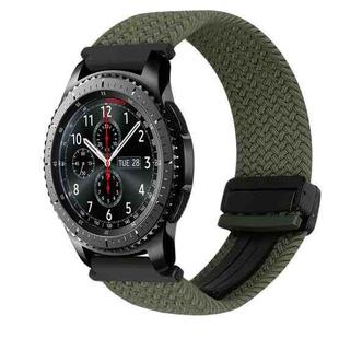 For Samsung Galaxy Gear S3 Frontier 22mm Magnetic Buckle Braided Watch Band(Metallic Gray)