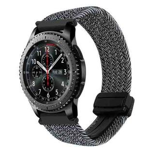 For Samsung Galaxy Gear S3 Frontier 22mm Magnetic Buckle Braided Watch Band(Graphite Black)