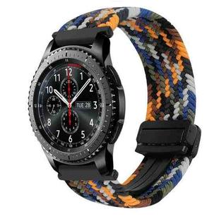 For Samsung Galaxy Gear S3 Frontier 22mm Magnetic Buckle Braided Watch Band(Camouflage Colorful)
