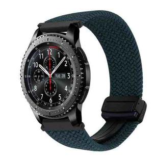 For Samsung Galaxy Gear S3 Frontier 22mm Magnetic Buckle Braided Watch Band(Forest Green)