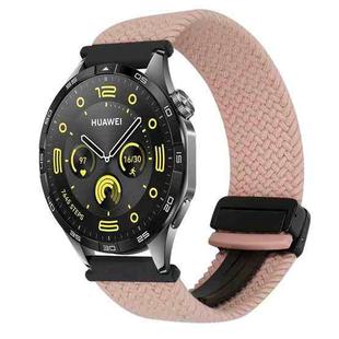 For Huawei Watch GT4 46mm 22mm Magnetic Buckle Braided Watch Band(Starlight Pink)