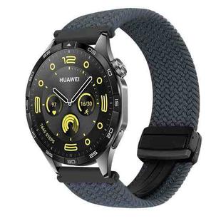 For Huawei Watch GT4 46mm 22mm Magnetic Buckle Braided Watch Band(Space Gray)