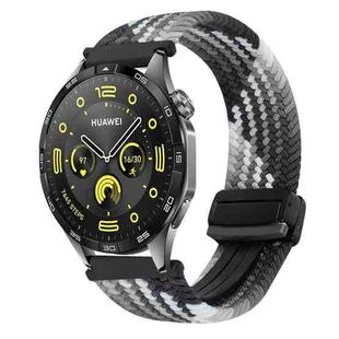 For Huawei Watch GT4 46mm 22mm Magnetic Buckle Braided Watch Band(Z Dark Chocolate)