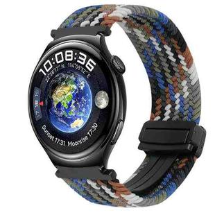 For Huawei Watch 4 22mm Magnetic Buckle Braided Watch Band(Denim Colorful)