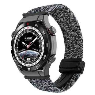 For Huawei Watch Ultimate 22mm Magnetic Buckle Braided Watch Band(Graphite Black)