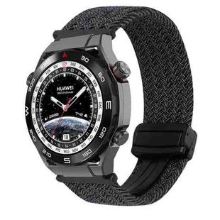 For Huawei Watch Ultimate 22mm Magnetic Buckle Braided Watch Band(Black)