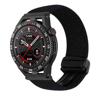 For Huawei Watch GT3 SE 22mm Magnetic Buckle Braided Watch Band(Metallic Black)