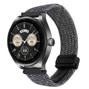 For Huawei Watch Buds 22mm Magnetic Buckle Braided Watch Band(Graphite Black)