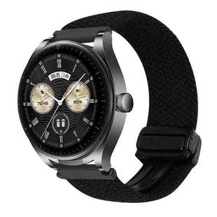 For Huawei Watch Buds 22mm Magnetic Buckle Braided Watch Band(Metallic Black)
