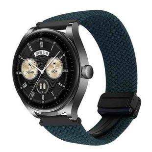 For Huawei Watch Buds 22mm Magnetic Buckle Braided Watch Band(Forest Green)