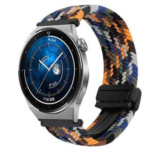 For Huawei Watch GT3 Pro 46mm 22mm Magnetic Buckle Braided Watch Band(Camouflage Color)