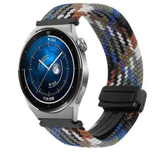 For Huawei Watch GT3 Pro 46mm 22mm Magnetic Buckle Braided Watch Band(Denim Colorful)