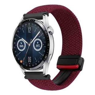 For Huawei Watch GT3 46mm 22mm Magnetic Buckle Braided Watch Band(Black Sand Red)