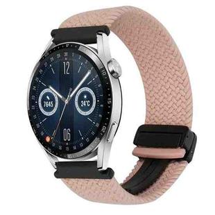 For Huawei Watch GT3 46mm 22mm Magnetic Buckle Braided Watch Band(Starlight Pink)