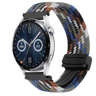 For Huawei Watch GT3 46mm 22mm Magnetic Buckle Braided Watch Band(Denim Colorful)